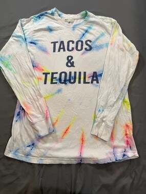 Bloom + Pop Tacos & Tequila Tie-Dye Long Sleeve Shirt Size S
